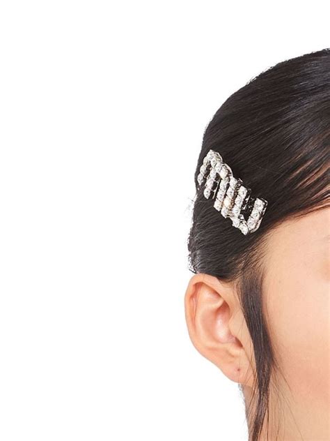 miu miu ohrclips|miu hair clips.